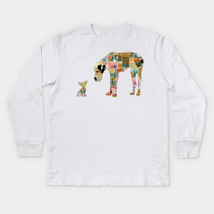 Great dane and Chihuahua Kids Long Sleeve T-Shirt